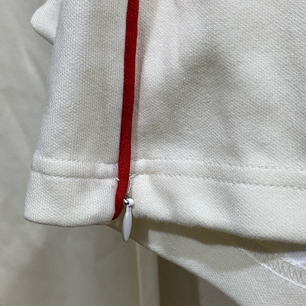 Venroy Cream Wide Leg Pants with Red Side Stripe - Picture 4 of 9